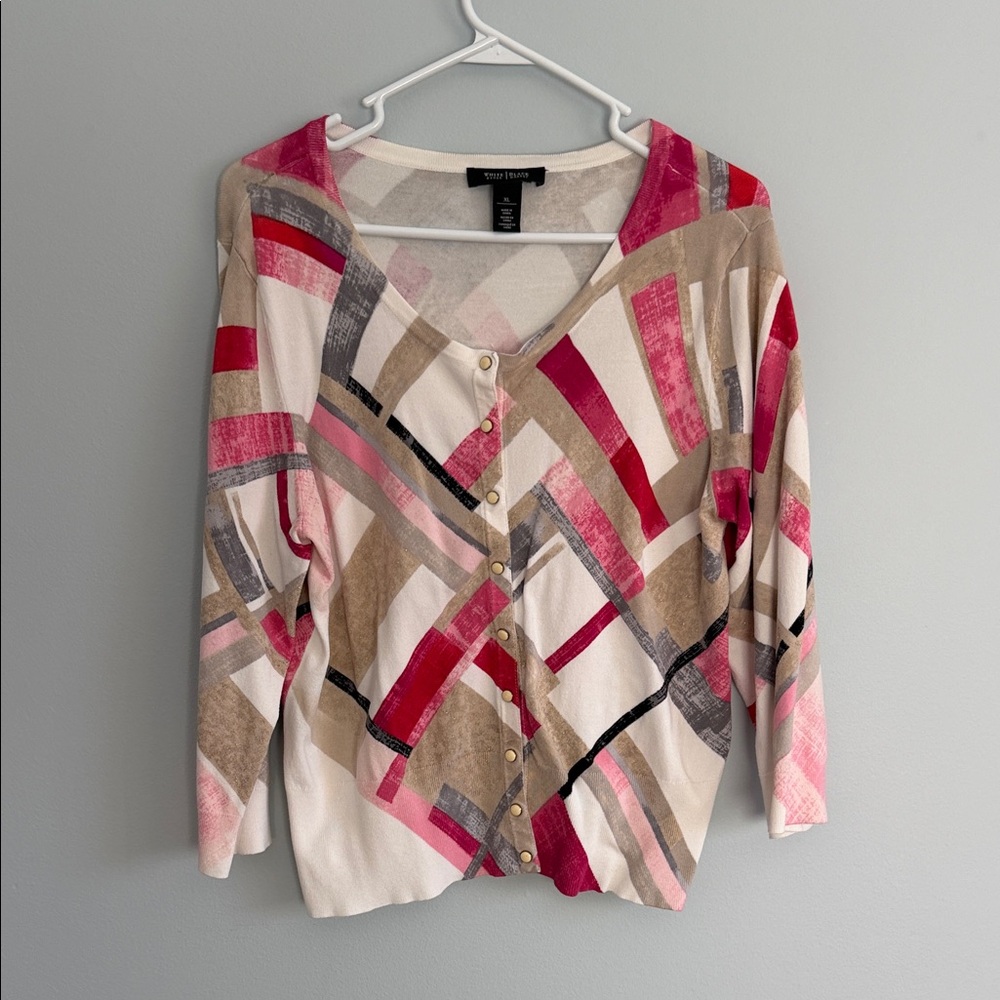 Chic Multicolor Geometric Sweater